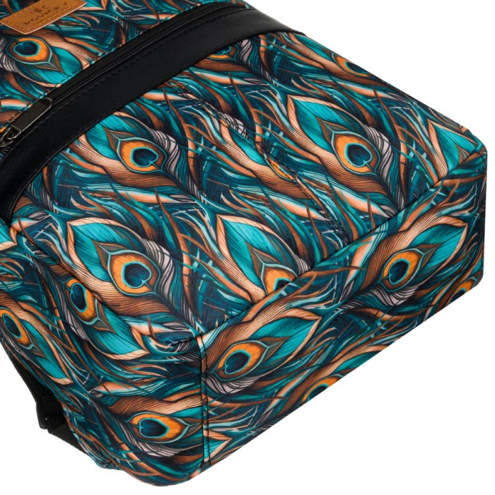 Rucsac de damă din poliester multicolor cu un model modern cu pene de păun - Rovicky PTR-R-PL15601-8985 18 [7]