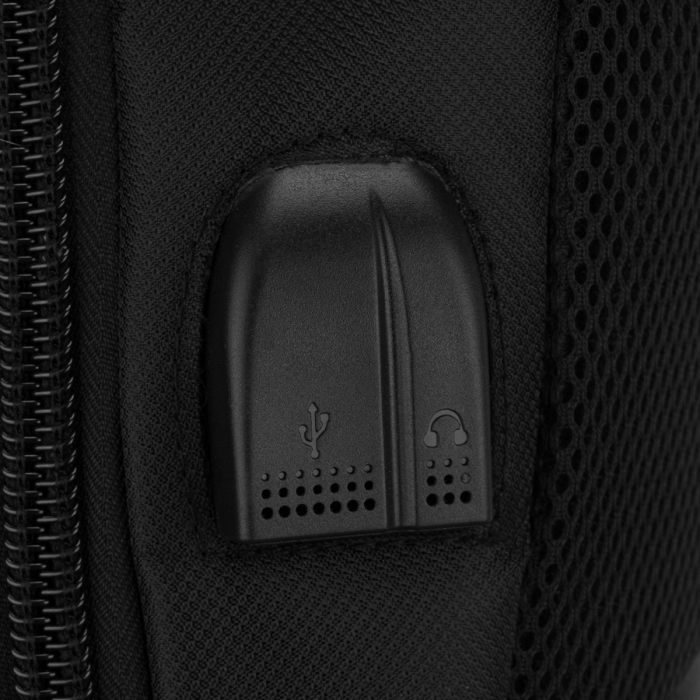 Rucsac școlar negru din poliester cu port USB - Peterson PTR-PTN BHX-03-7086 Bl [16]