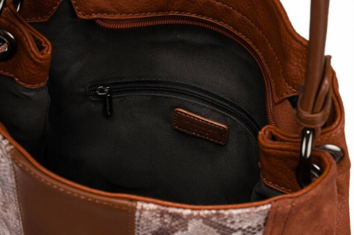 Geanta de dama din piele ecologica cu model de sarpe - David Jones PTR-6885-4 COG [6]