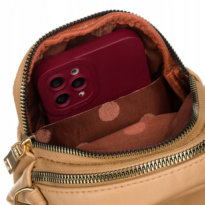 Geanta de mana mini de dama din piele ecologica maro cu , curea detasabila - Rovicky PTR-R-MBV-02-6168 KA [6]