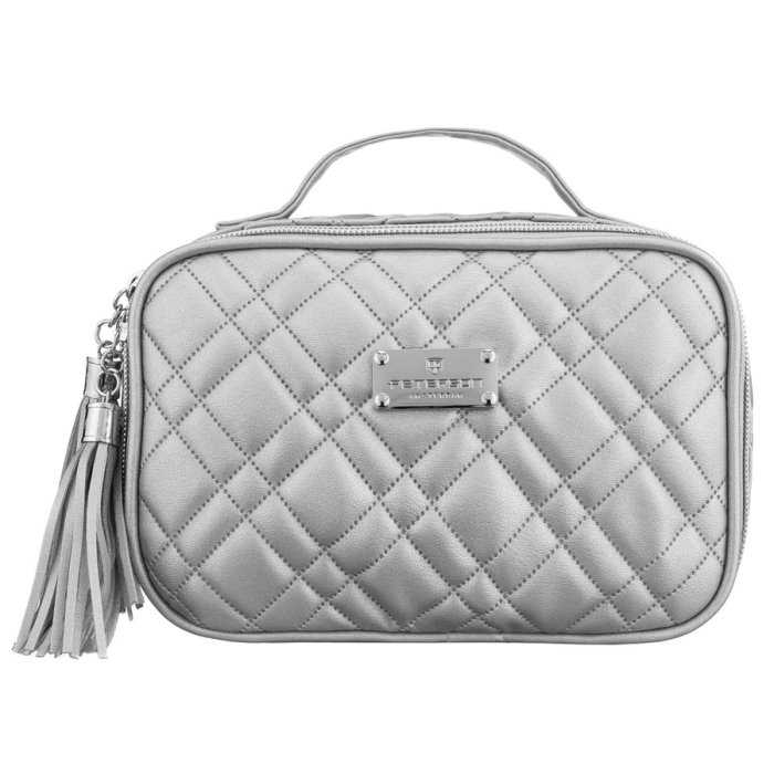 Geantă cosmetică argintie cu un singur compartiment, din material sintetic și închidere cu fermoar - Peterson PTR-PTN KOS-DA-10-3187 S [2]