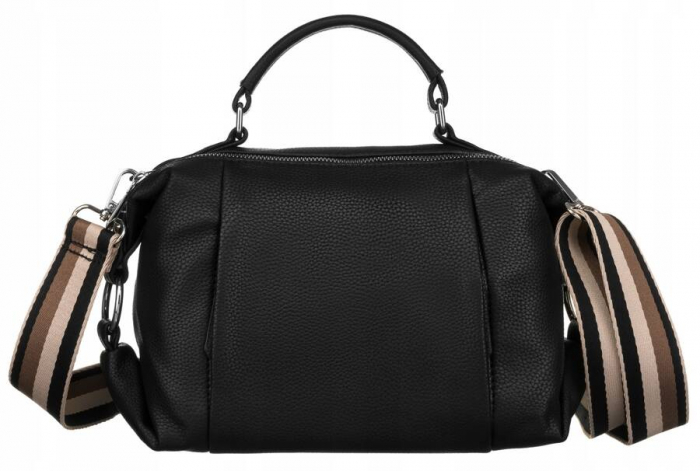 Geanta messenger dama din piele ecologica cu bretele detasabile - Flora&Co PTR-H3605 NOIR [2]
