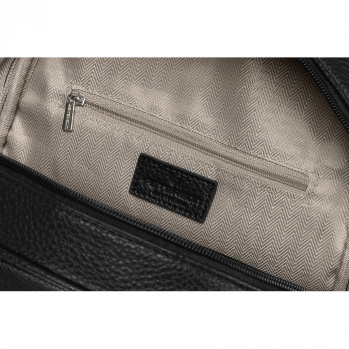 Rucsac elegant de damă, negru, mic, decorat cu matlasare și nituri argintii, piele ecologică Peterson PTN SPY-1-PIL BLACK [8]
