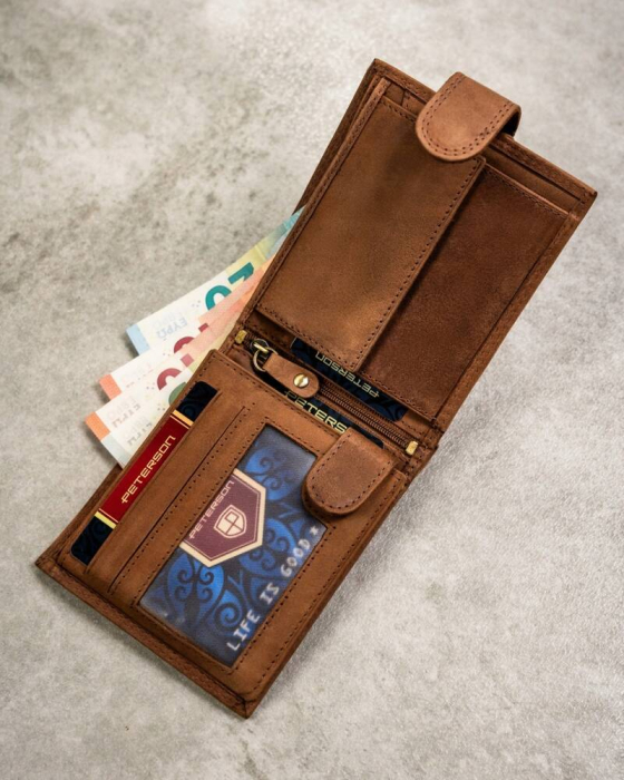 Set cadou portofel barbati din piele naturala si breloc Peterson PTR-PTN SET-M-N994L-CH [7]