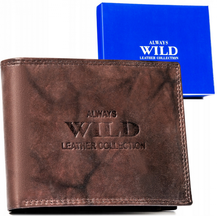Portofel barbati din piele naturala Always Wild PTR-AW-N6-MAL-0370 D.BRO [13]