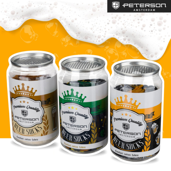 Set de șosete bărbătești cu diverse modele de bere, mărimi 38-45 - Peterson PTR-PTN SML-S3W-BE-38-44 [42]