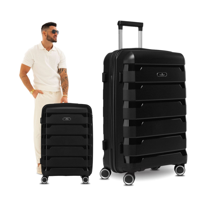 Set de valize negre din polipropilenă cu încuietori cu combinație - Peterson PTR-PTN HPP-01-SET3-1754 [3]