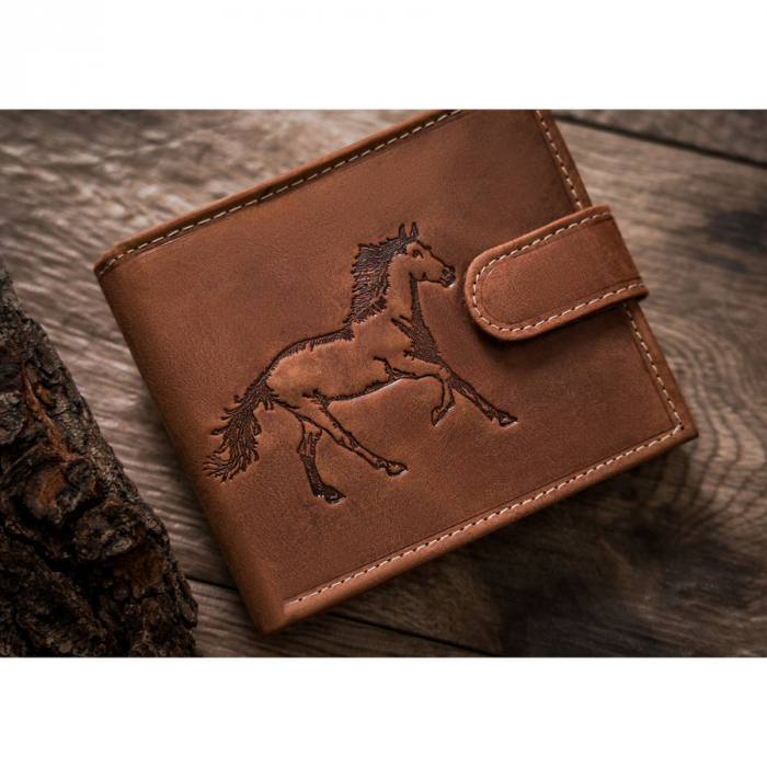 Portofel din piele naturala pentru barbati PTR-N992L-CHM-HORSE-BL C [3]
