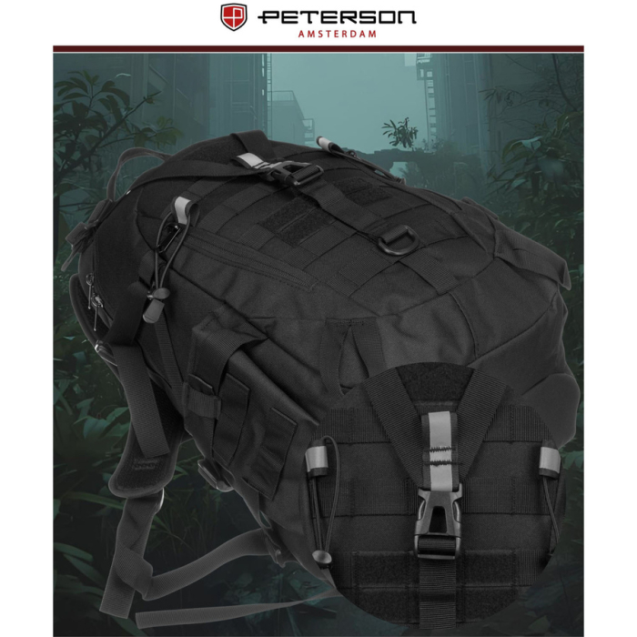 Rucsac militar sport negru cu bretele reglabile - Peterson PTR-PTN BL075-8076 BLACK [10]