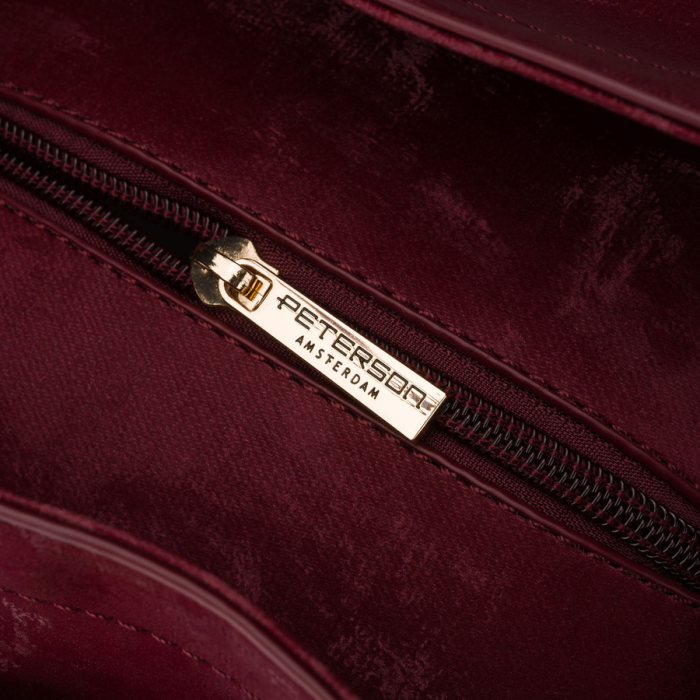 Geantă mare de damă tip shopper din piele ecologică bordo, cu un singur compartiment - Peterson PTR-PTN TOR-ALE-25 BURGU [7]