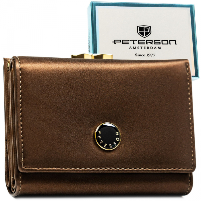 Portofel din piele pentru femei Peterson PTR-PTN PS15-09-HNL BROW [1]