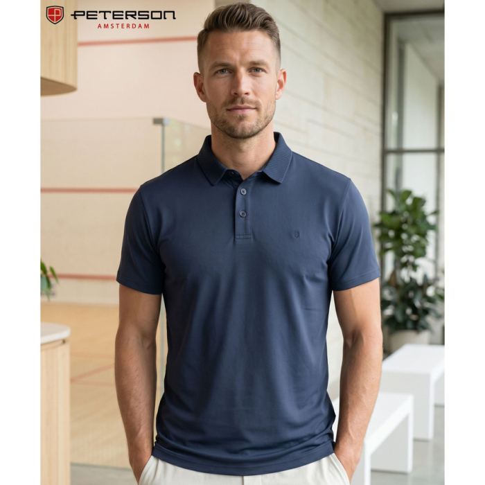 Tricou polo albastru pentru bărbați, mărimi de la M la XL - Peterson [4]