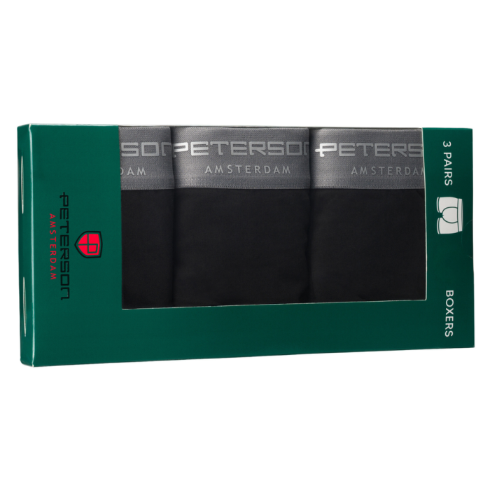 Set de 3 boxeri bărbătești negri, model XL, din bumbac - Peterson PTR-PTN MY-3-B01XL-BL [3]