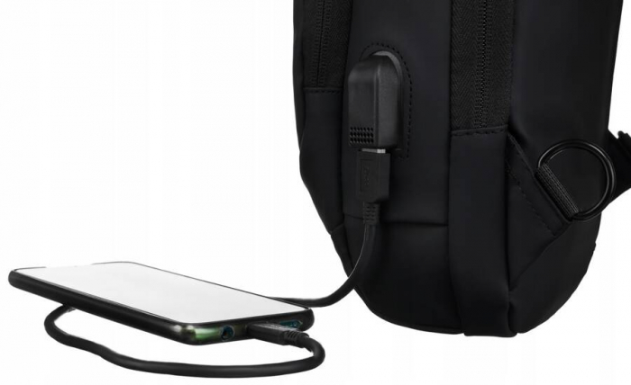 Rucsac de umar solid cu port USB - Peterson PTR-PTN 88040-7134 BL [9]