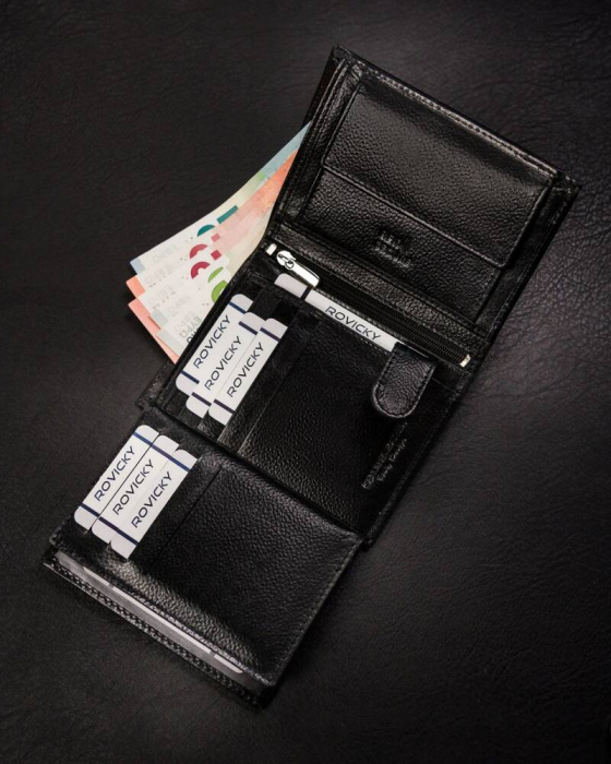 Portofel barbati din piele naturala Rovicky PTR-N4-RPVT-BL BL [8]