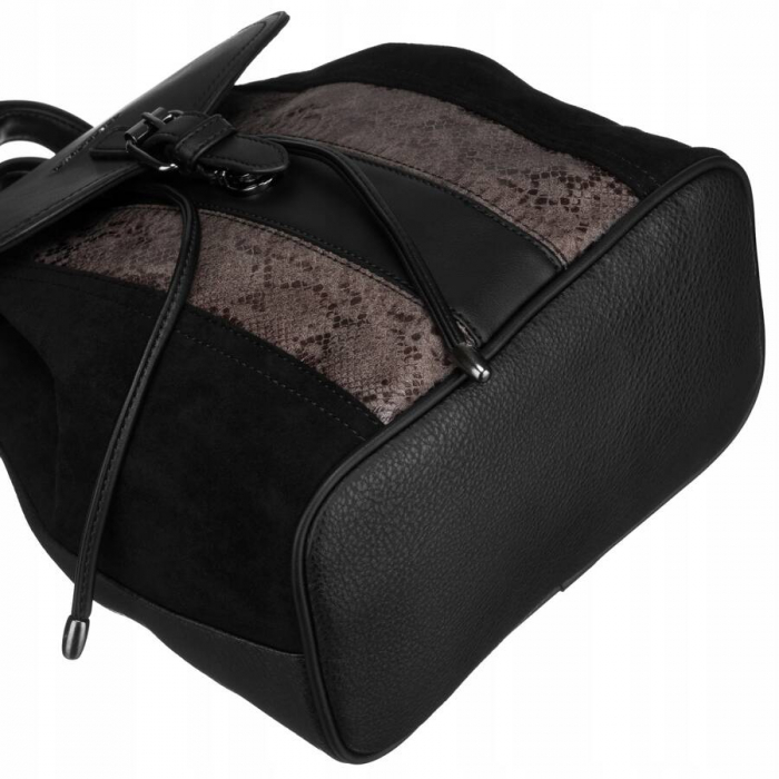 Rucsac de damă din piele ecologică cu clapă - David Jones PTR-6885-2 BL [9]