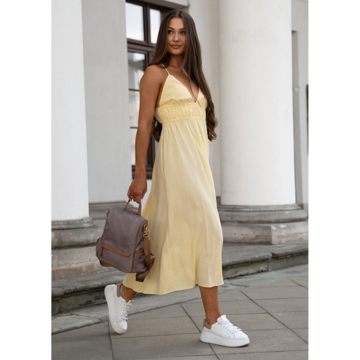 Rucsac urban pentru femei, confecționat din nailon și piele ecologică, de culoare bej PTR-PTN JN-12-0214 BEIGE [8]