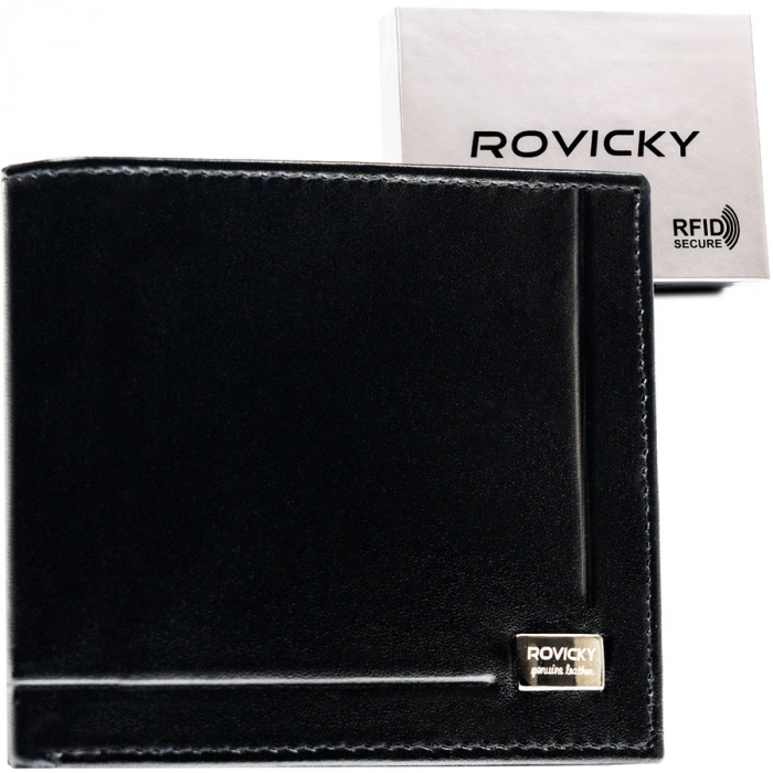 Portofel din piele naturala pentru barbati Rovicky PTR-CPR-10-NBAR-7636 BLA [1]