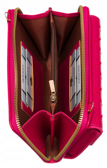 Poșetă-portofel elegant cu curea lungă - 4U Cavaldi PTR-M-13-1286 MAGENTA [6]