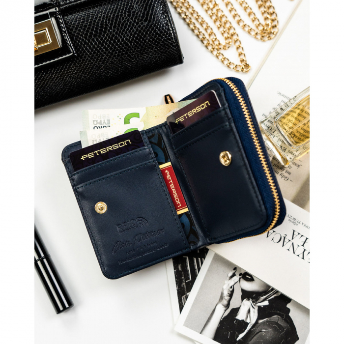 Portofel dama din piele Peterson PTR-PTN 010-HF-1572 NAVY [8]