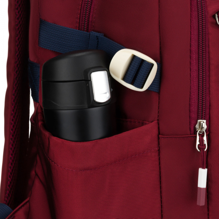 Rucsac școlar din poliester bordo cu , curele laterale - Peterson PTR-PTN 8594-1402 BORDO [18]