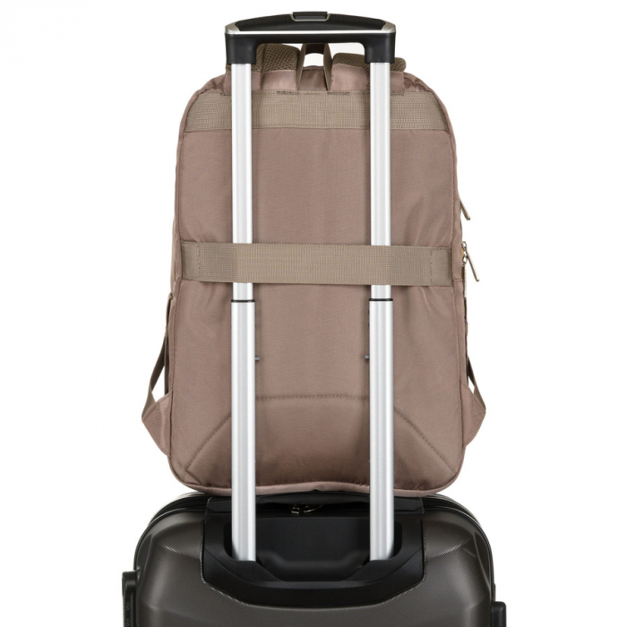 Rucsac încăpător și sport, confecționat din nailon bej, suspendat pe bretele reglabile - Peterson PTR-PTN 24400-6928 BEIGE [10]