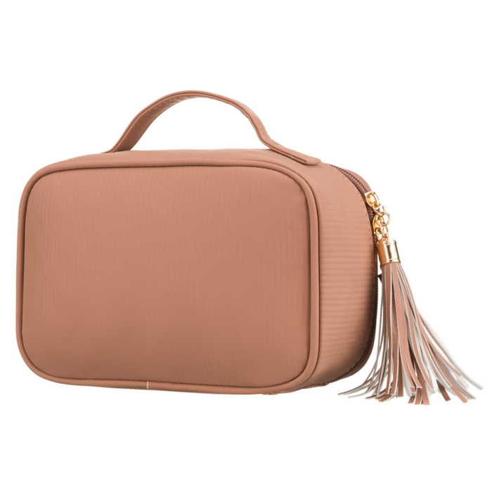 Geantă cosmetică cu un singur compartiment, din material sintetic, de culoare bej, prevăzută cu un mâner practic - Peterson PTR-PTN KOS-DA-10P BEIGE [3]