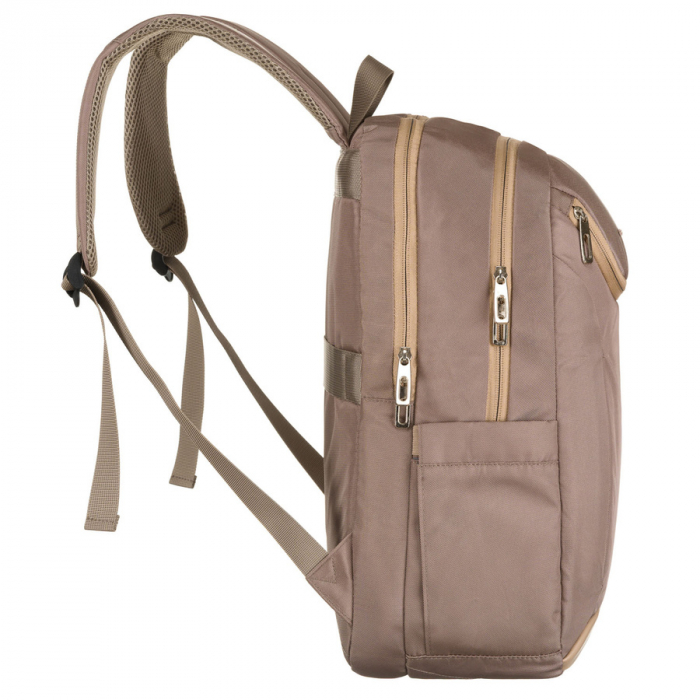 Rucsac încăpător și sport, confecționat din nailon bej, suspendat pe bretele reglabile - Peterson PTR-PTN 24400-6928 BEIGE [6]