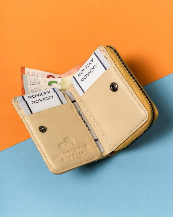 Portofel dama din piele naturala Lorenti PTR-5157-WAV-4362 GOLD [7]