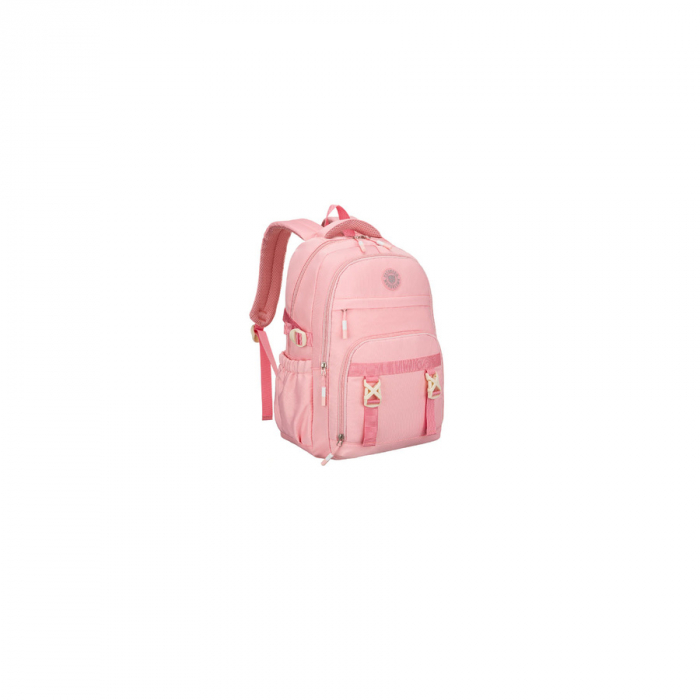 Rucsac școlar elegant din poliester roz cu bretele reglabile - Peterson PTR-PTN 8594-1396 PINK [3]