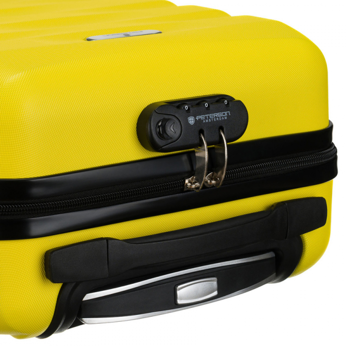 Valiză mică de cabină galbenă cu roți detașabile - Peterson PTR-PTN 5806-W-XS-4428 Y [14]