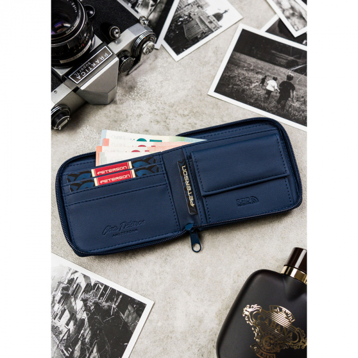 Portofel din piele pentru barbati Peterson PTR-PTN EH-01Z NAVY [7]