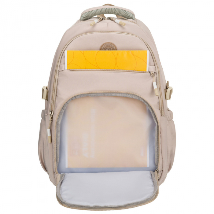 Rucsac școlar bej, la modă, din poliester, cu bretele reglabile - Peterson PTR-PTN 8594-1389 BEIGE [9]