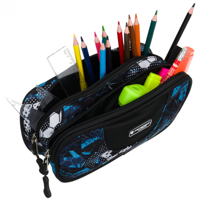 Penar școlar cu două compartimente, cu model de fotbal - Peterson PTR-PTN MOTYLEK-5110 B10 [6]