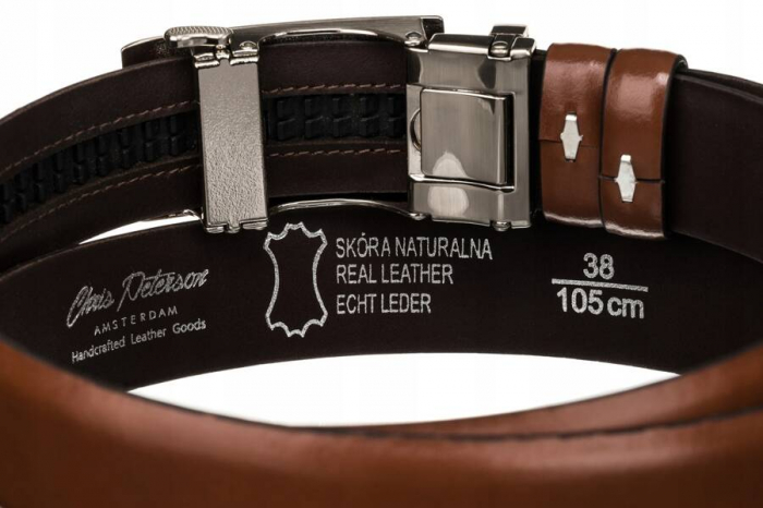 Curea pentru barbati din piele naturala Peterson PTR-PTN A007-85 BRO [4]