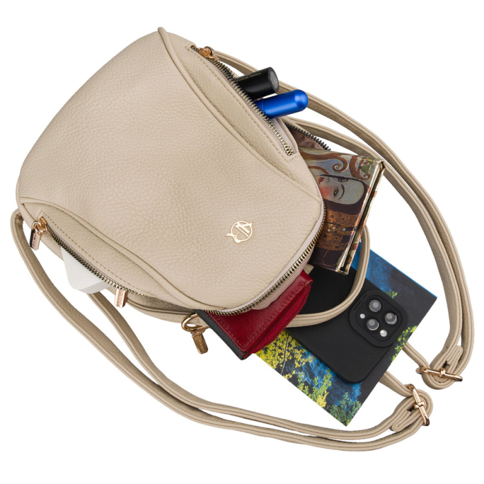 Rucsac mic de damă din piele ecologică bej deschis - Rovicky PTR-R-KP-11-F19-4978 BEI [8]