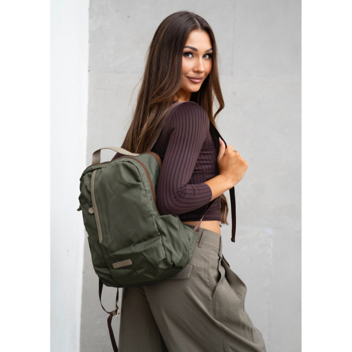 Rucsac verde de damă cu bretele reglabile și închidere cu fermoar - Peterson PTR-PTN JN-09-0078 GREEN [2]