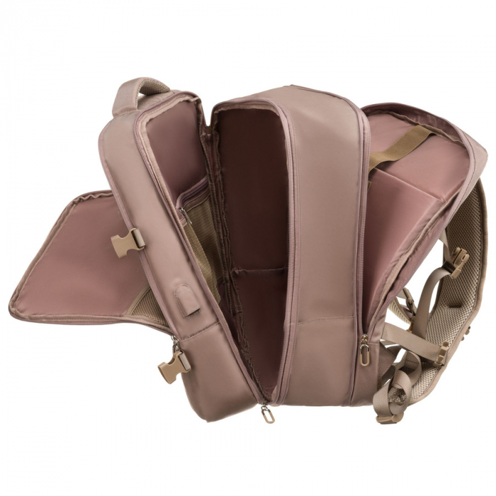 Rucsac de călătorie bej cu port USB - Peterson PTR-PTN 24421-5081 BEIGE [16]