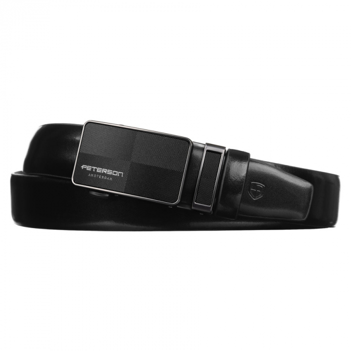Curea din piele naturala pentru barbati Peterson PTR-PTN A011 BLACK [2]