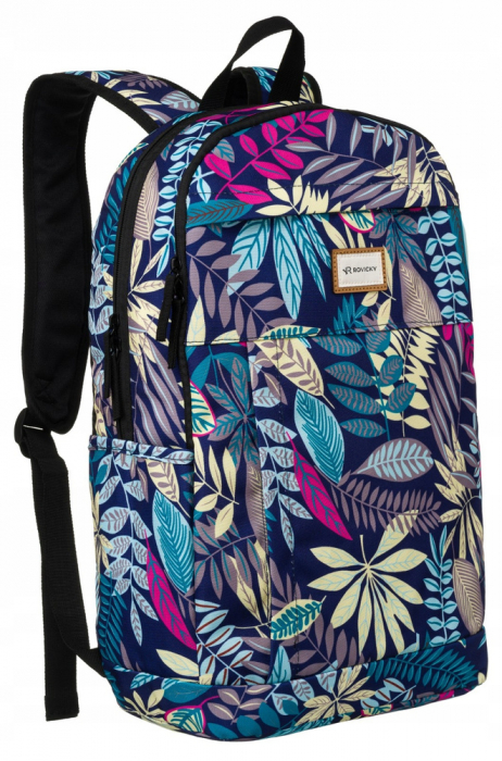 Rucsac clasic de damă din poliester cu model de plante - Rovicky PTR-R-PST-9251 01 [1]