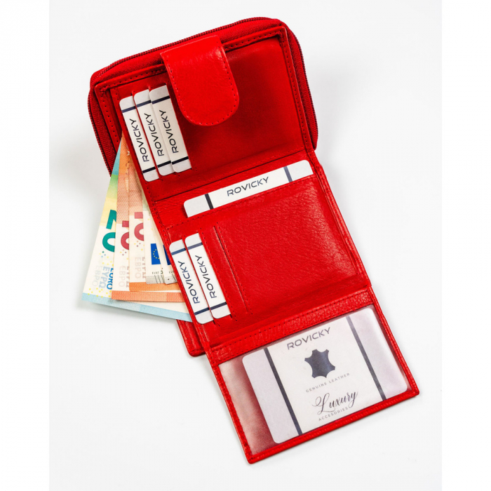 Portofel dama din piele naturala Rovicky PTR-R-DLL2-NCD-BL RED [5]