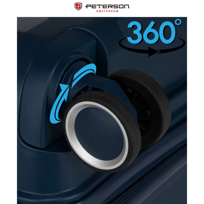 Valiză mare din polipropilenă, bleumarin, cu roți pivotante - Peterson PTR-PTN HPP-01-W-L-1747 [20]
