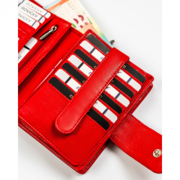 Portofel dama din piele naturala Rovicky PTR-R-D1503-NCD-BL RED [10]