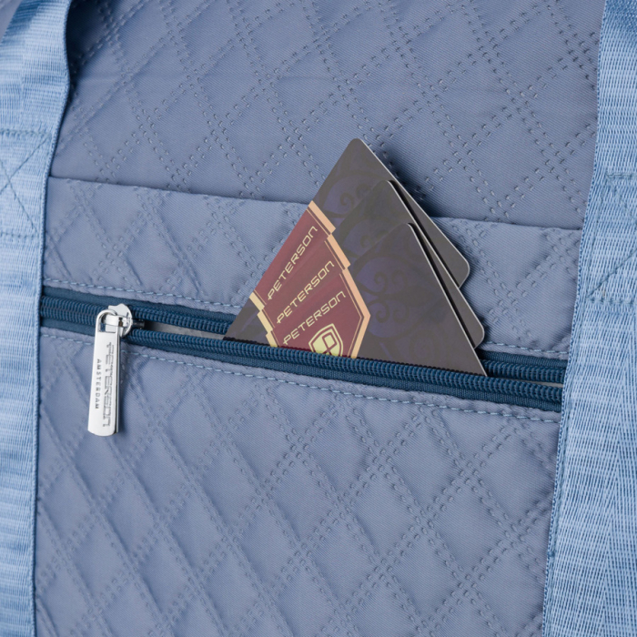 Geantă de antrenament din poliester albastru, echipată cu suport pentru valiză - Peterson PTR-PTN PIK-02-8618 L.BL [18]