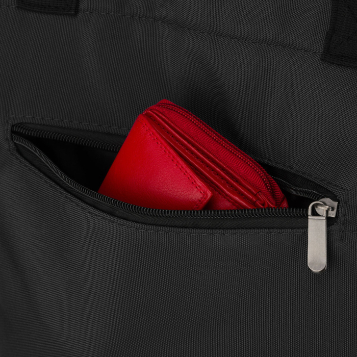 Geantă de damă din poliester gri închis cu fermoare și buzunar exterior - Peterson PTR-PTN TZ15605D-0962 GR [7]