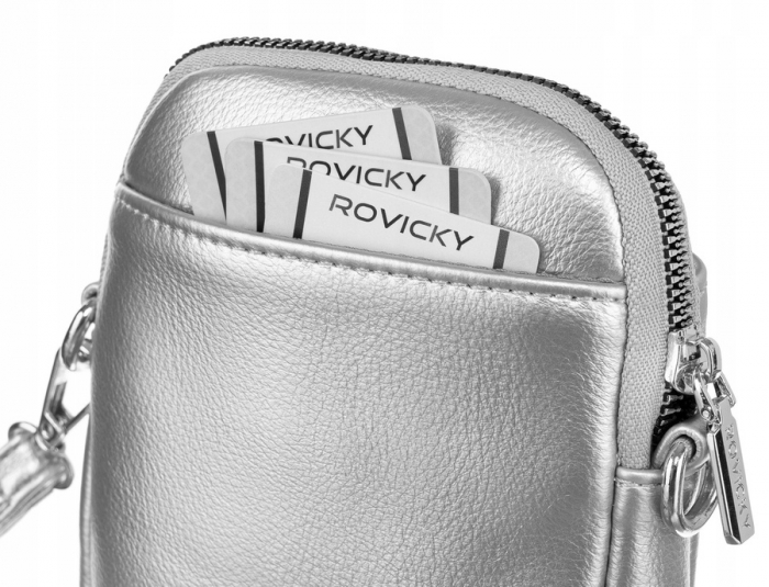 Mini geanta de dama cu o poseta suplimentara din piele ecologica - Rovicky PTR-R-KP-02-HRH-3983 SIL [5]