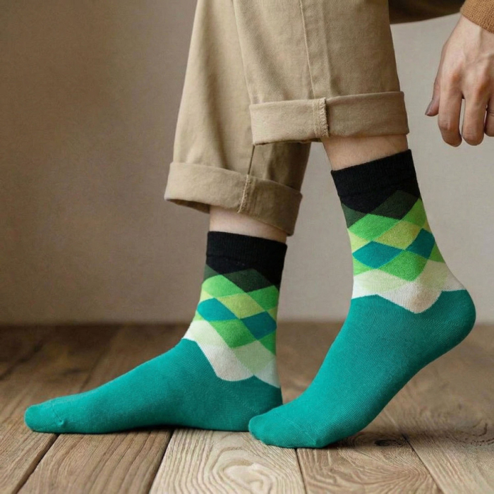 Set de șosete bărbătești multicolore, mărimea 40-45, din bumbac și poliester - Peterson PTR-PTN SML-S5-40-45-RO1 [9]