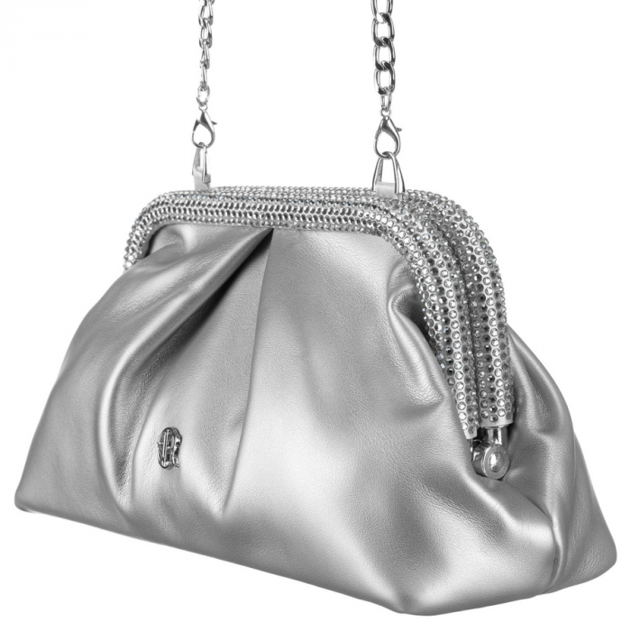 Geantă de damă elegantă, argintie, din piele ecologică - Rovicky R-XS020-4184 SILVER [4]