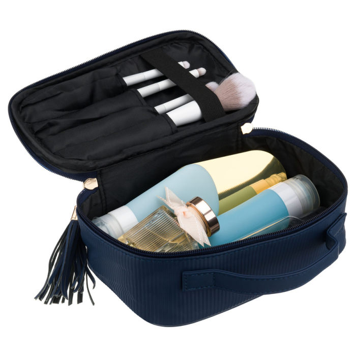 Geantă cosmetică din material sintetic bleumarin cu patru compartimente, compartiment unic - Peterson PTR-PTN KOS-DA-10P NAVY [7]