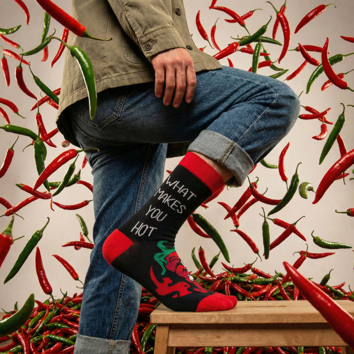 Set de șosete bărbătești în mărimile 38-44 cu model cu chili - Peterson PTR-PTN SML-S3W-CH-38-44 [30]